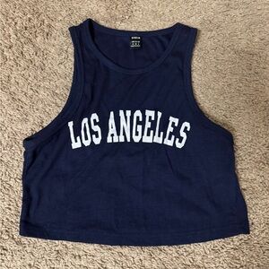SHEIN Dark Blue Los Angeles Tank Top